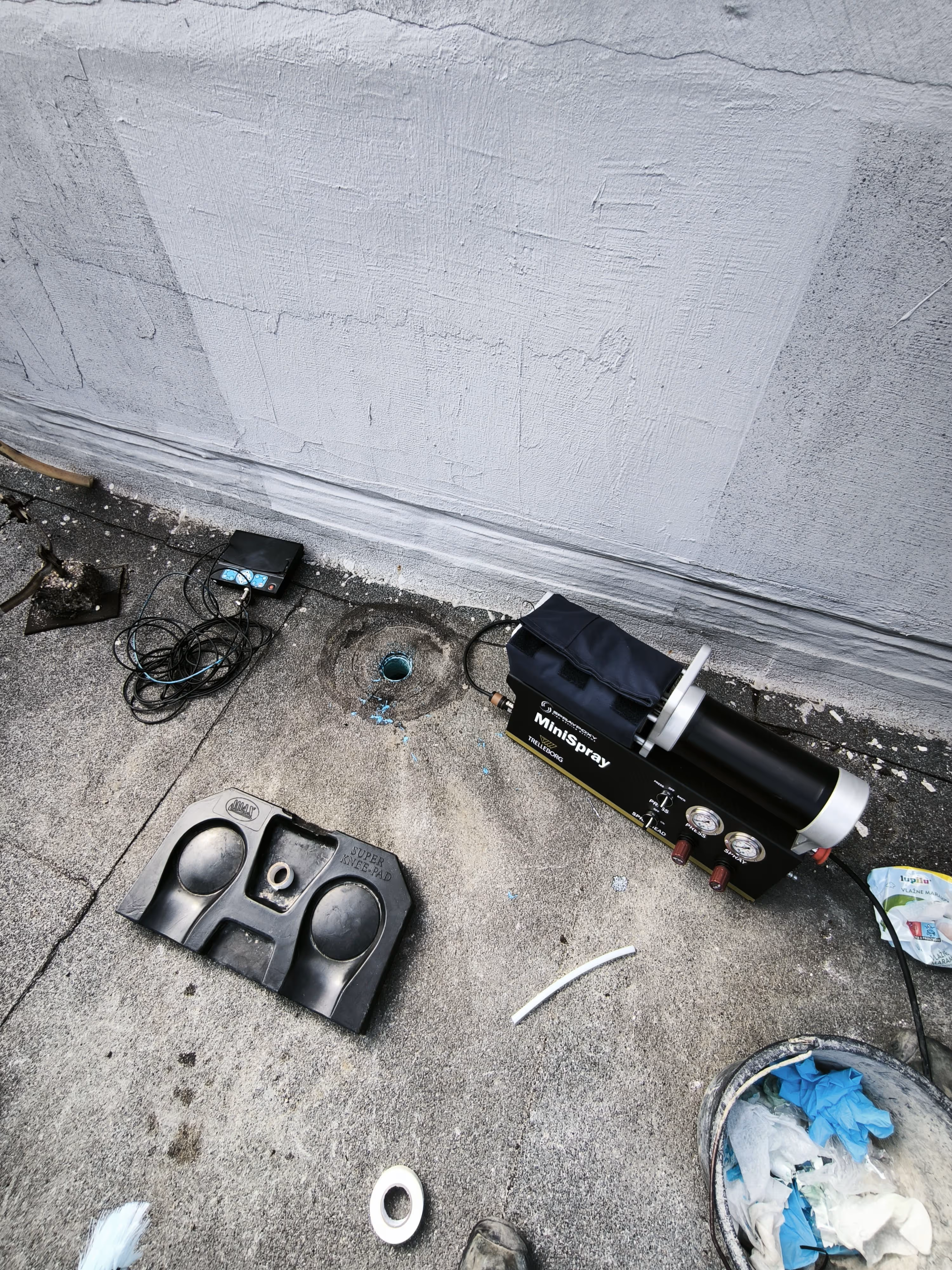 SprayPoxy equipment on rooftop