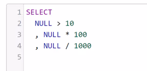 Null value comparisons