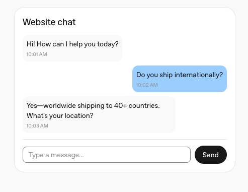 Example of a chatkit widget