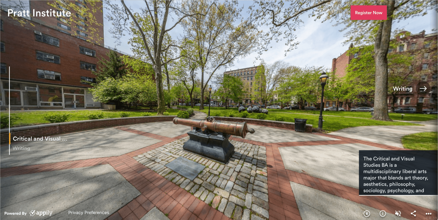 Canon sculpture on Pratt campus