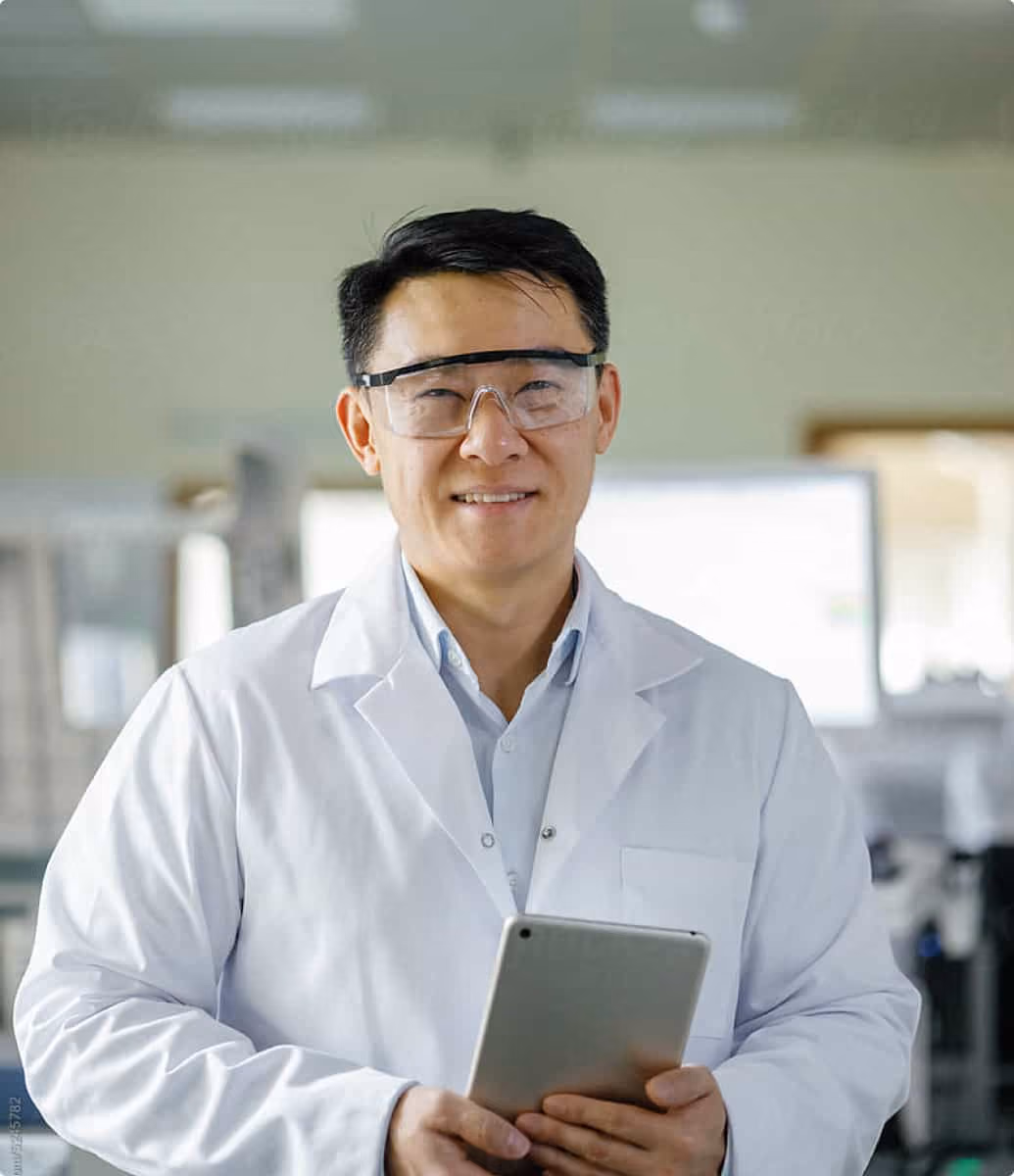 doctor with tablet