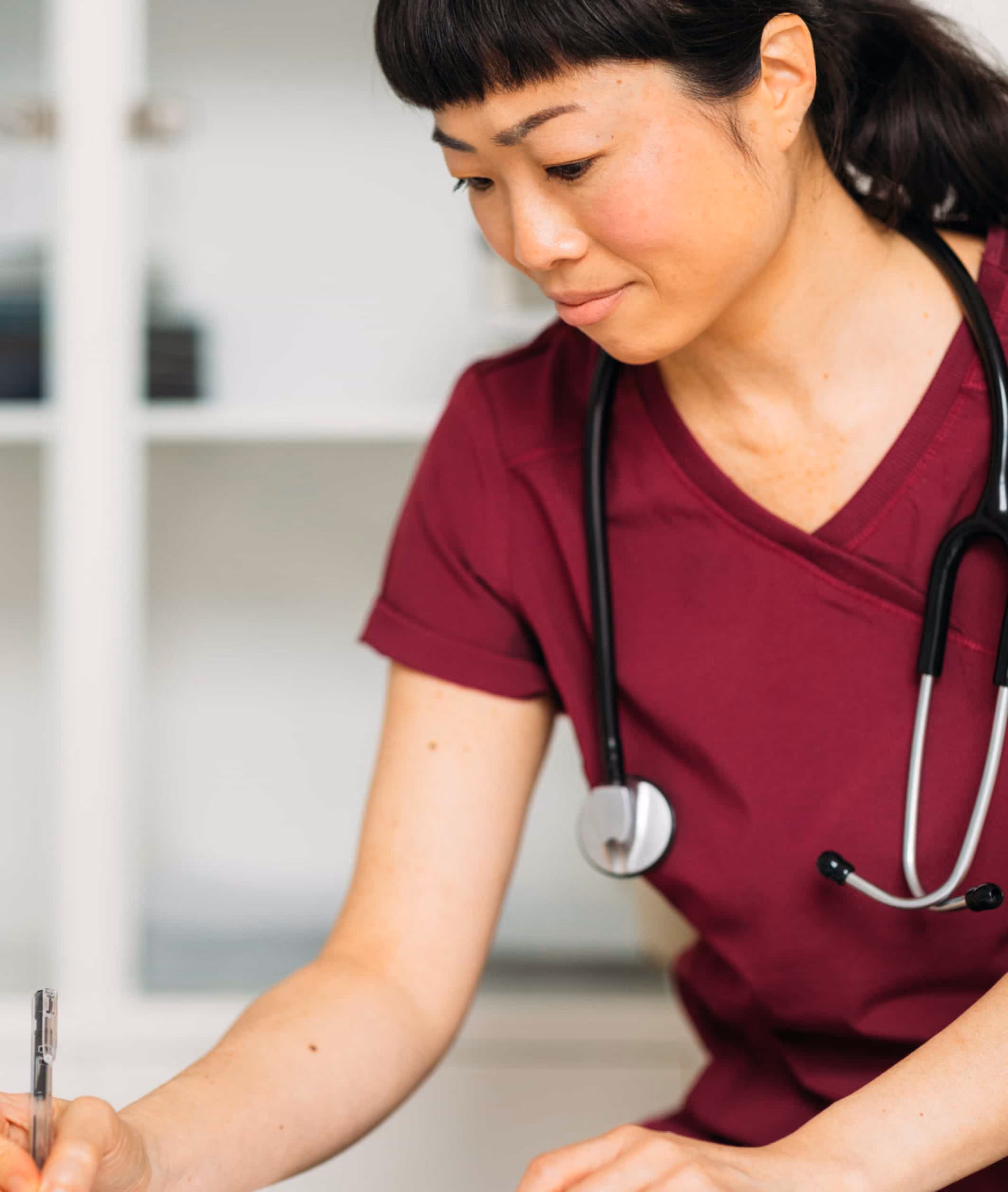 doctor with red uniform