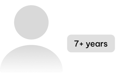 Gray generic user icon with a label that reads '7+ years'.