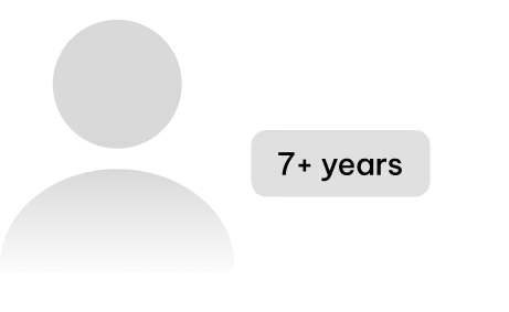 Gray generic user icon with a label that reads '7+ years'.