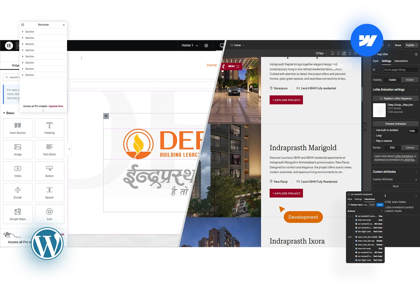 Webflow and WordPress blog hero image