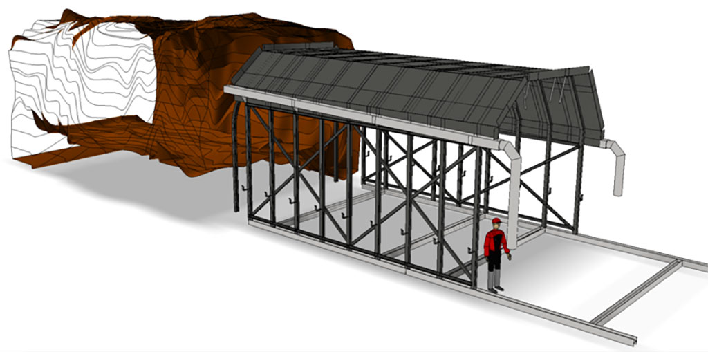 Garage mobile pour construction d’un tunnel béton