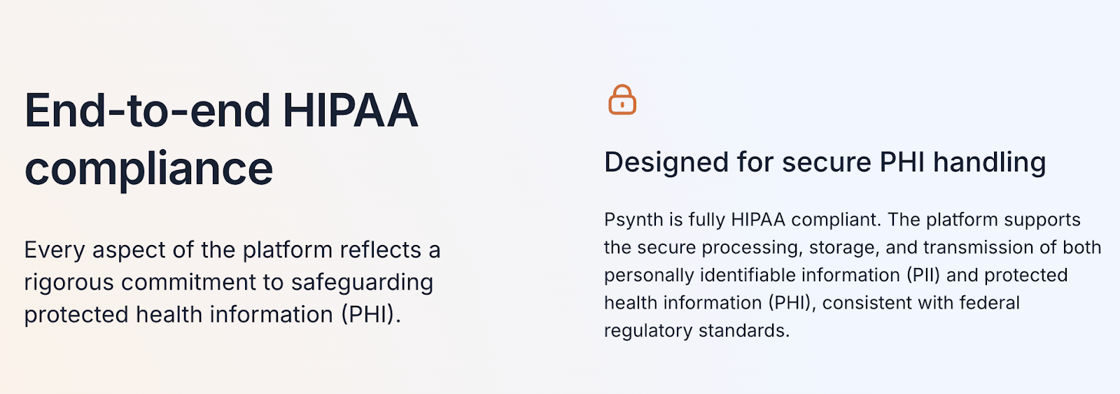 Psynth HIPAA compliance