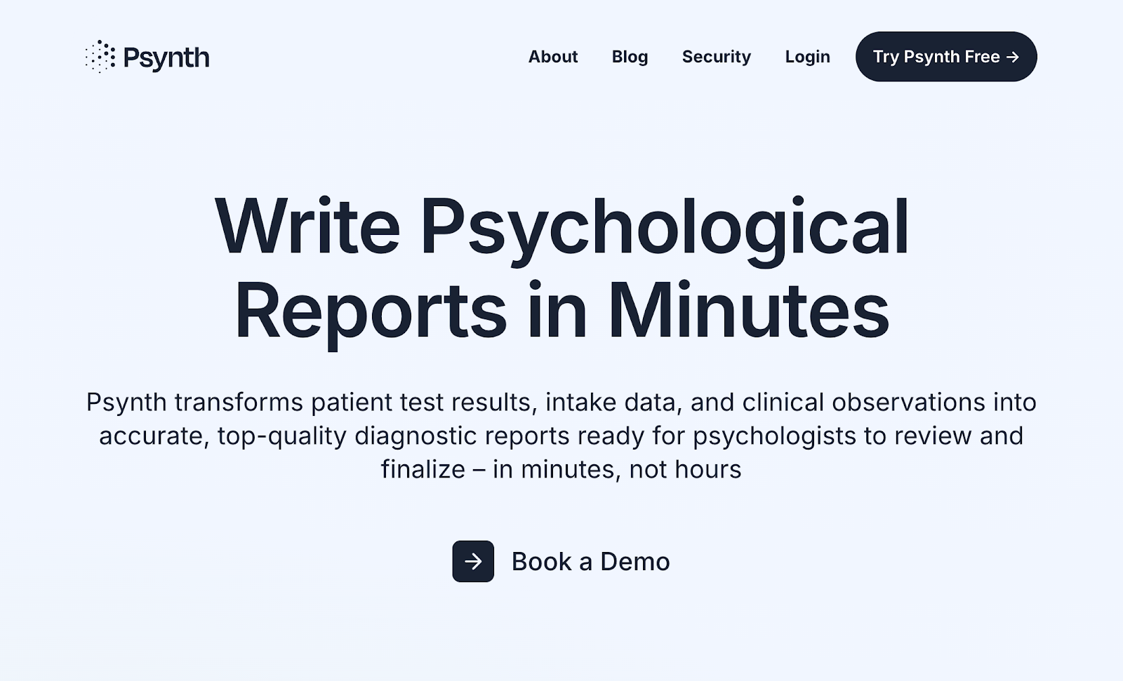 Psynth AI report writing software
