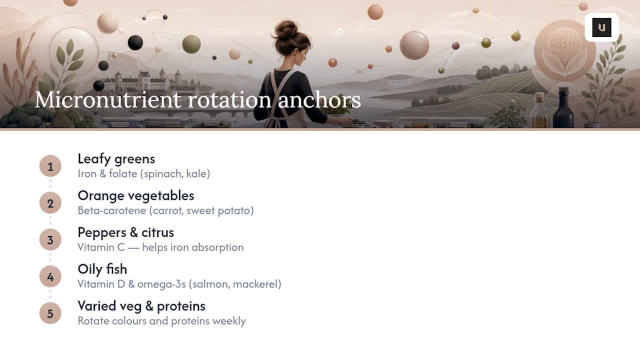 Micronutrient-rich food rotation diagram