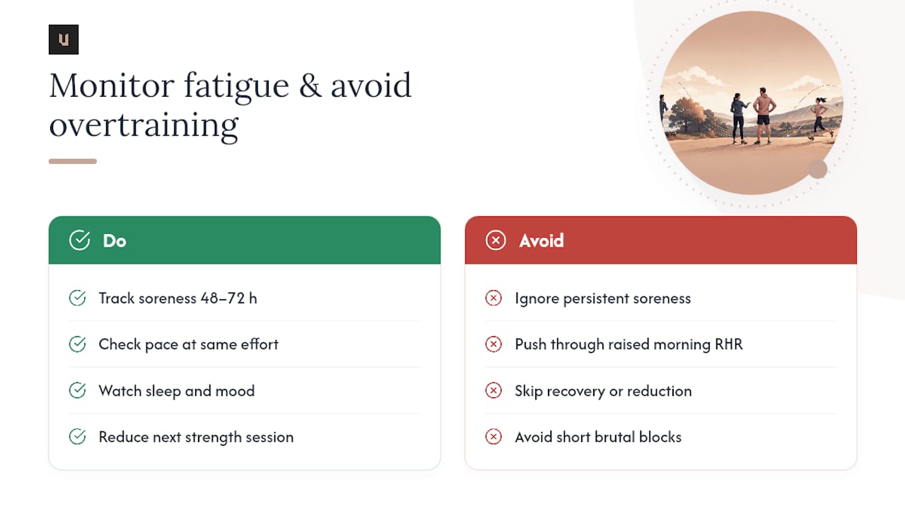 How to monitor fatigue and avoid overtraining — overview diagram