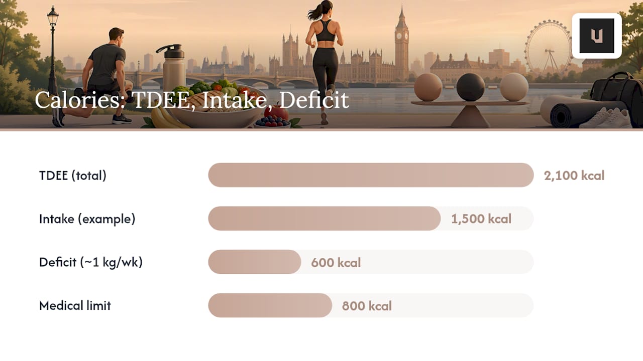 Calorie deficit example with safety threshold