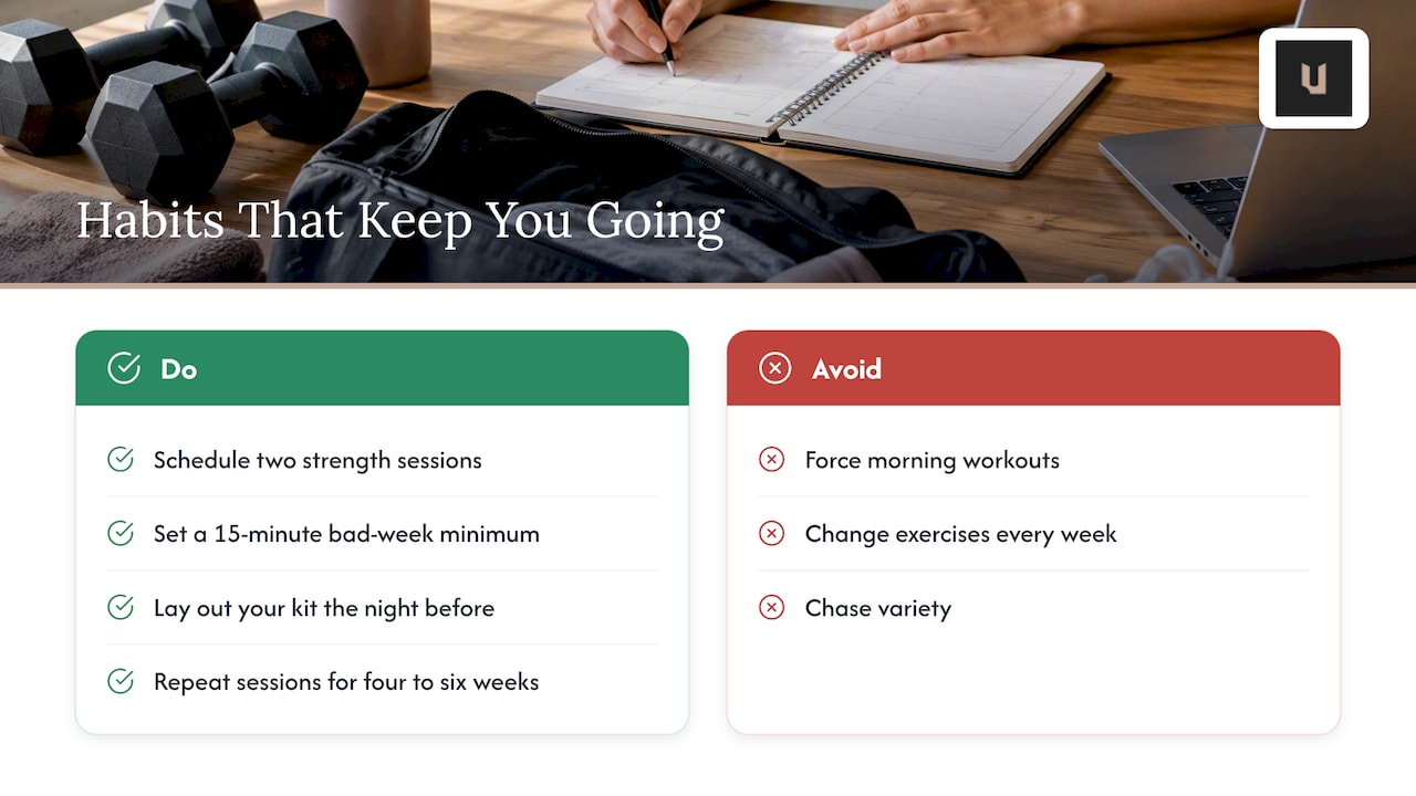 Making it stick when work gets busy — overview diagram
