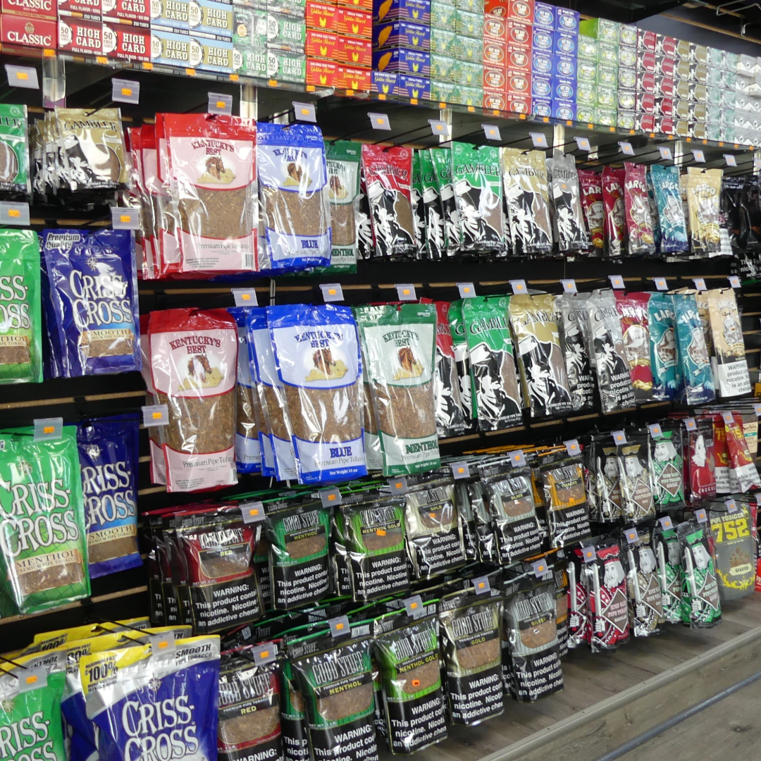 an image inside of the store, showing the selection of vape devices