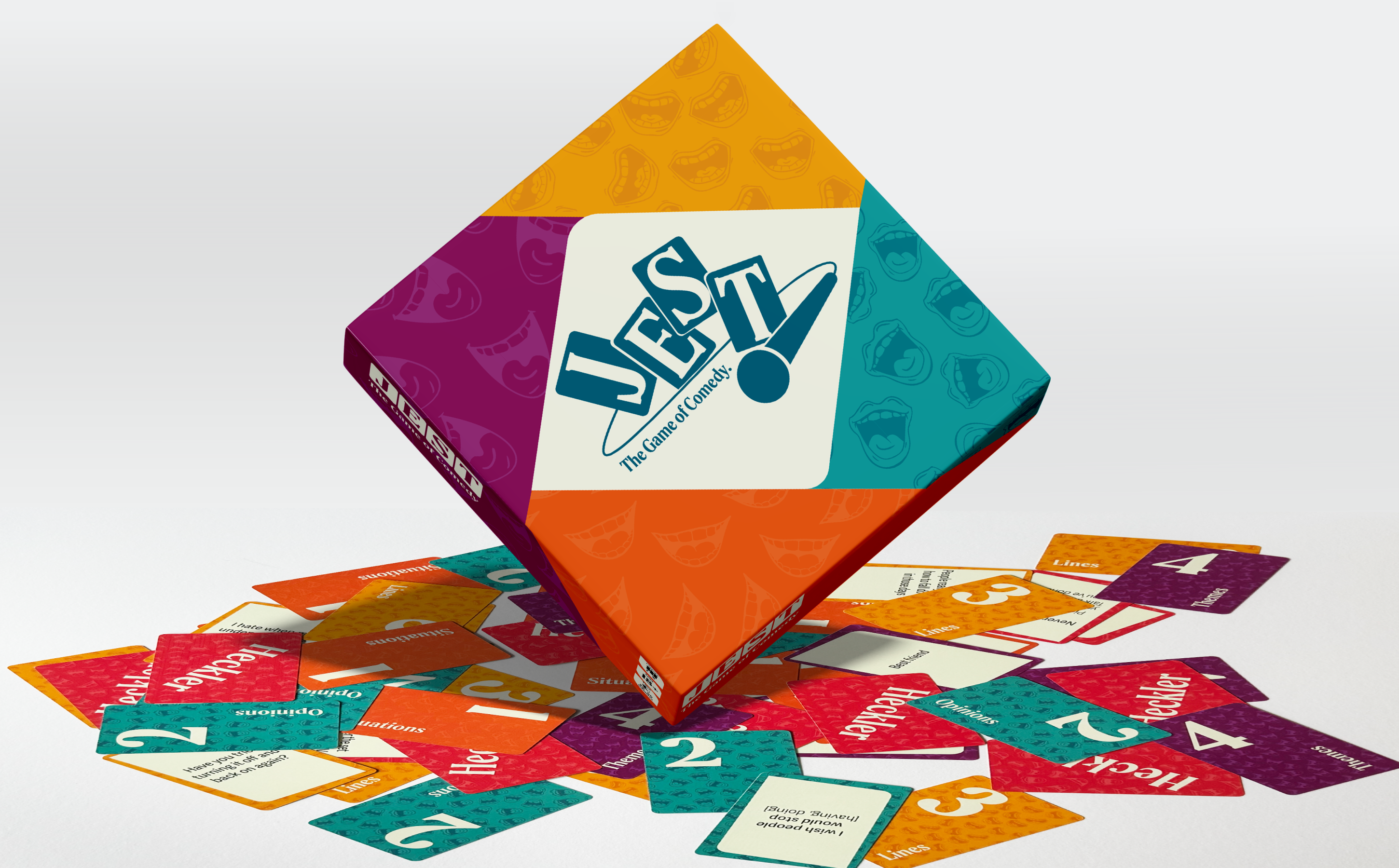 Image of game box on a pile of cards