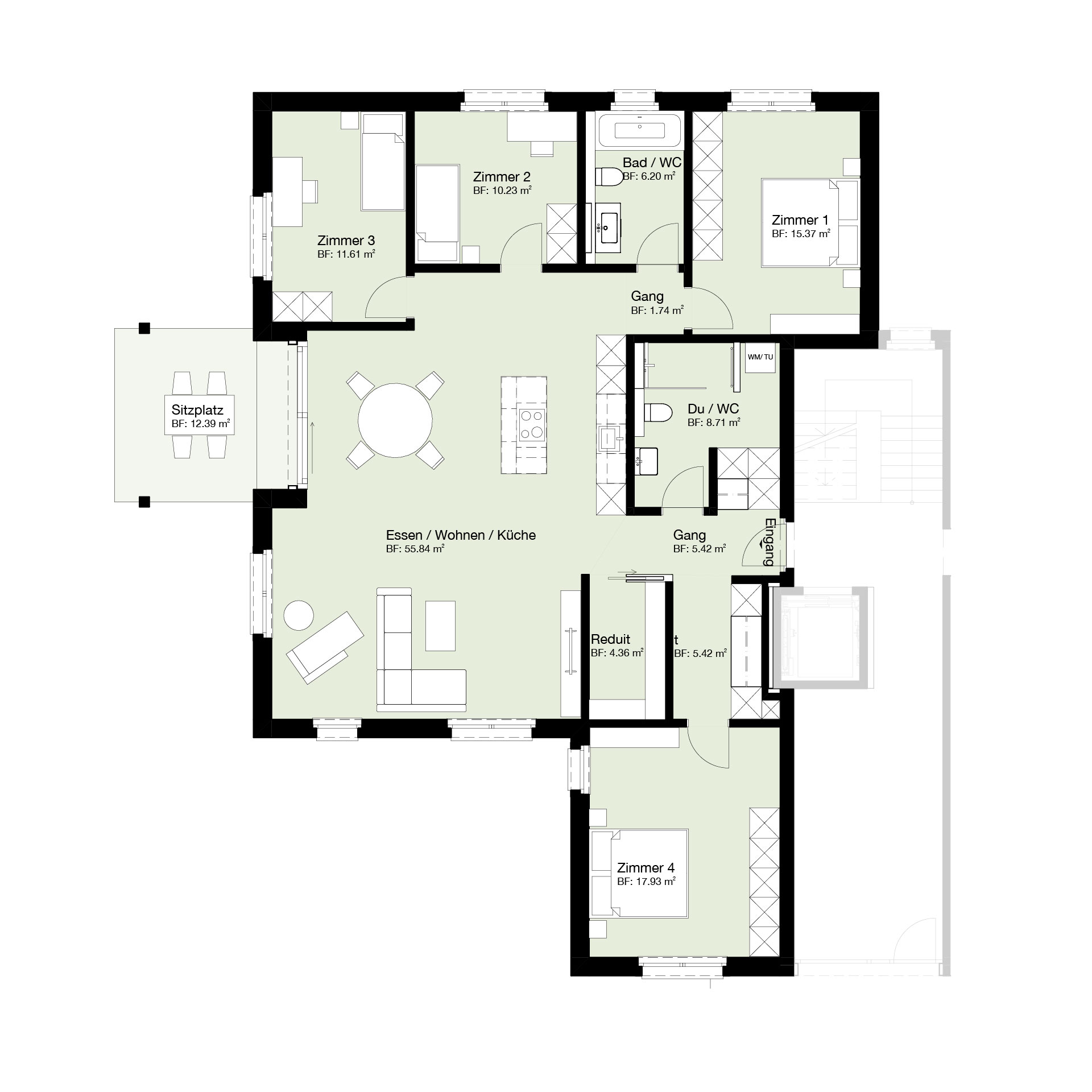 Bleienbach Haus 2 – 5.5-Zimmerwohnung, EG links