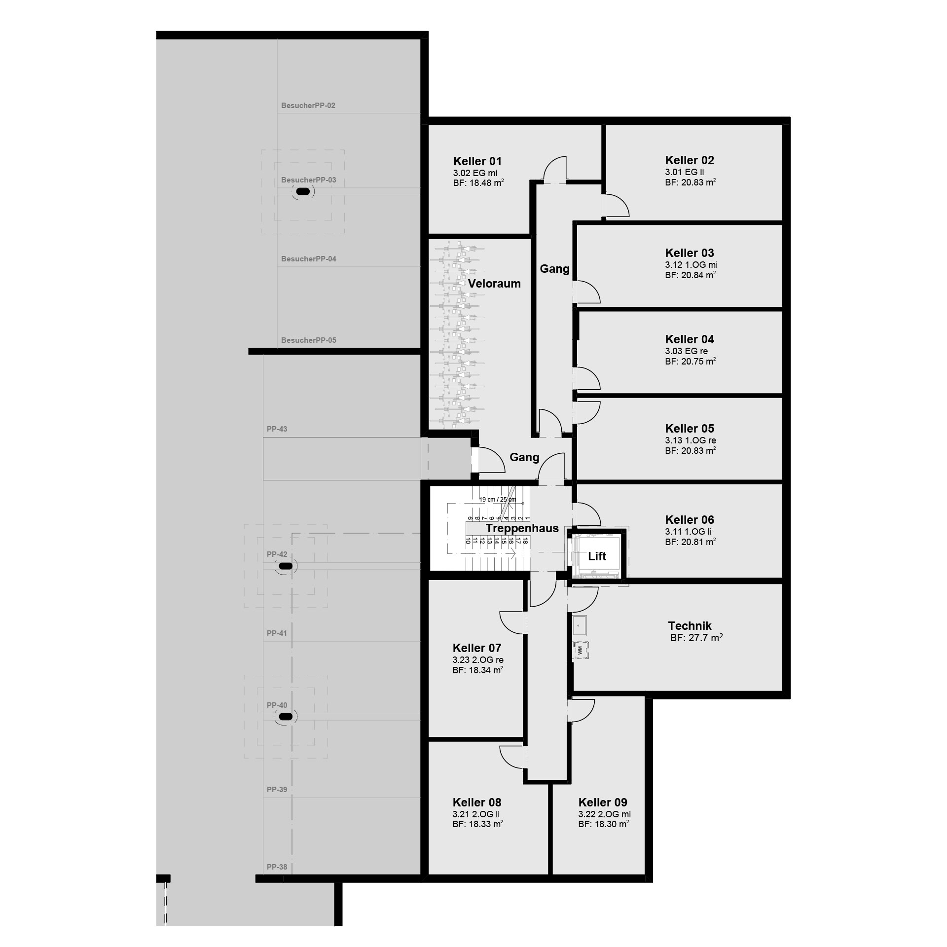 Kellerabteile Haus 3
