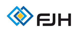 FJH logo with two overlapping blue diamonds and a small yellow square inside the left diamond.