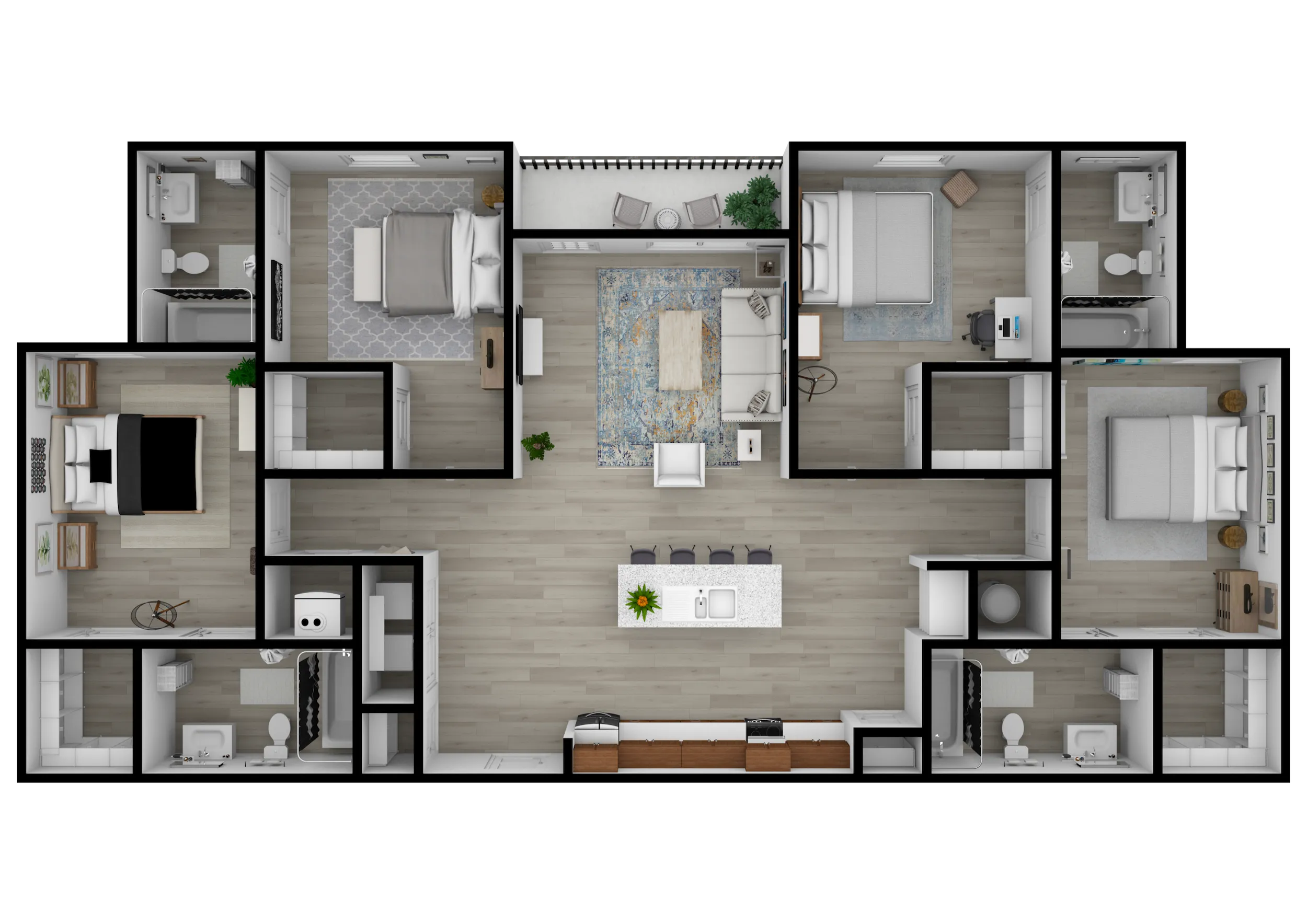 4 Bed 4 Bath A Floor Plan Layout at Altitude in Houston, TX