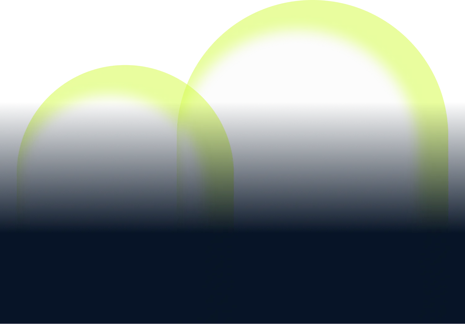 Two overlapping neon green glowing arches on a black background, fading towards the bottom.