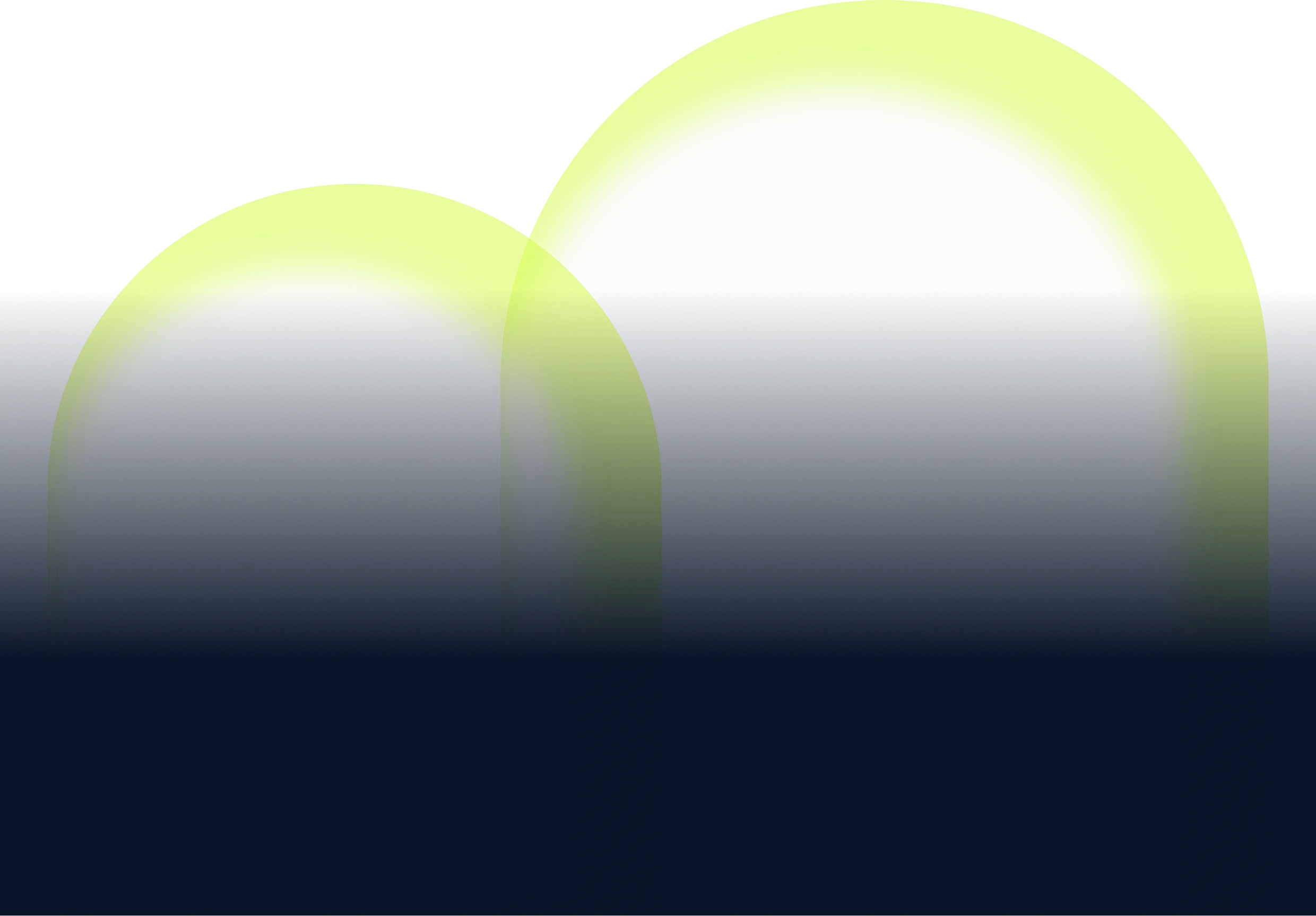 Two overlapping neon green glowing arches on a black background, fading towards the bottom.