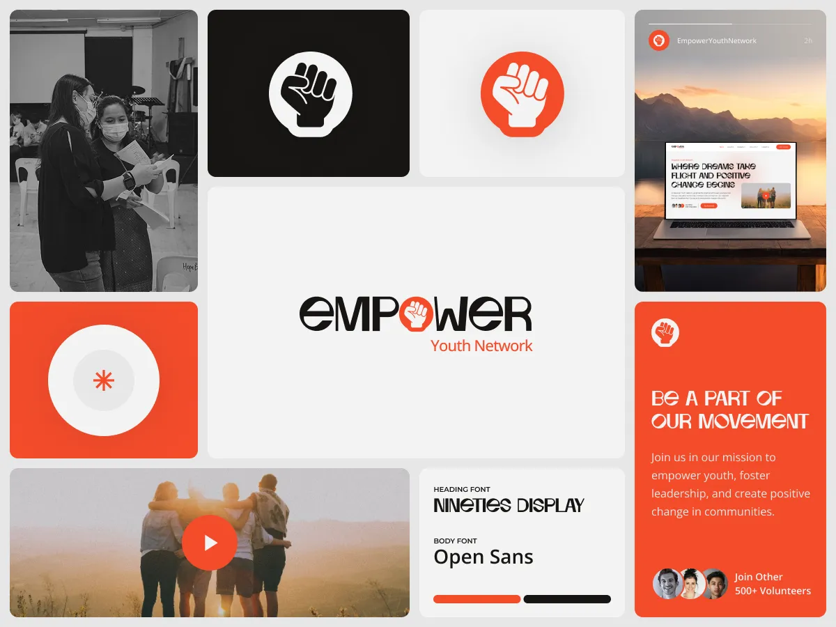 Promotional collage for the Empower Youth Network with its logo and a community call to action.