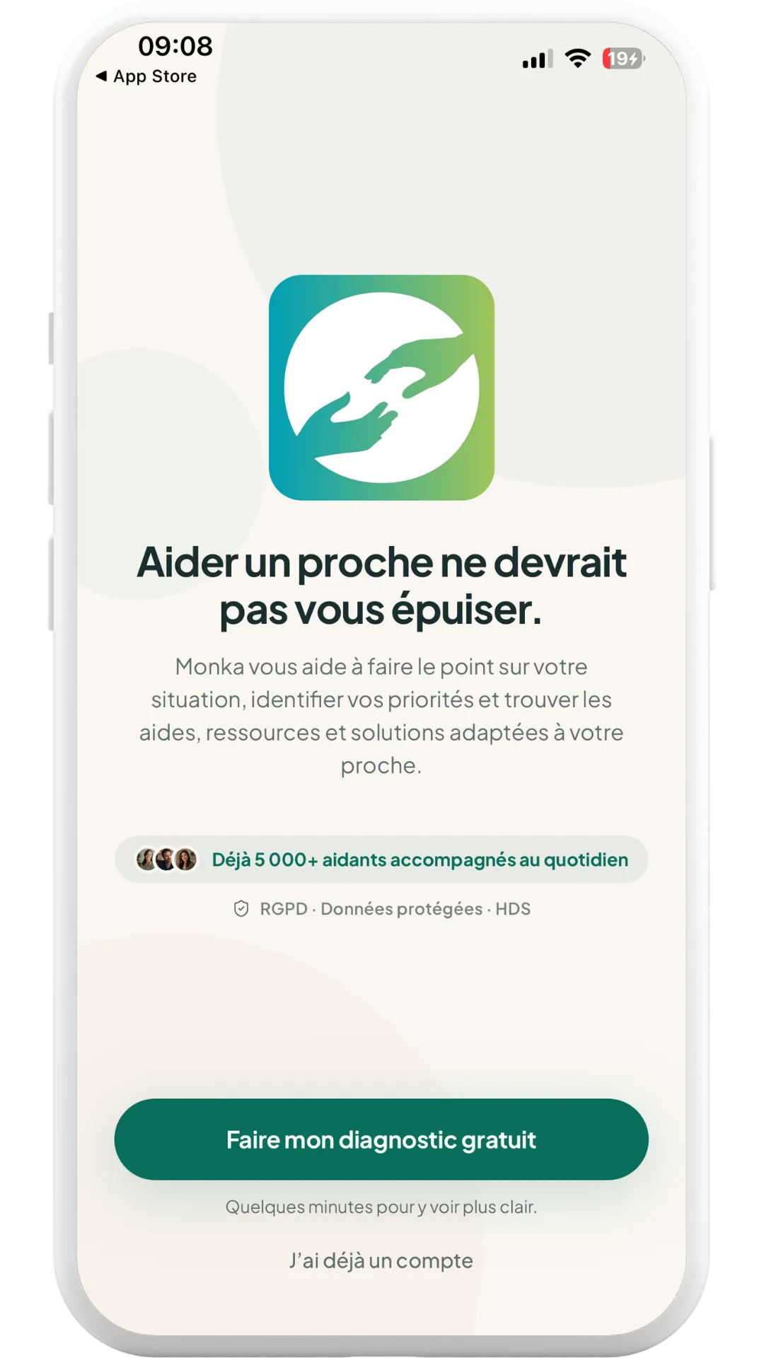 Suivi digital en autonomie de la situation d'aidant via l'application Monka