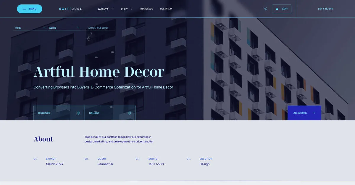 SwiftCore - Hero Section - Webflow template for an agency website