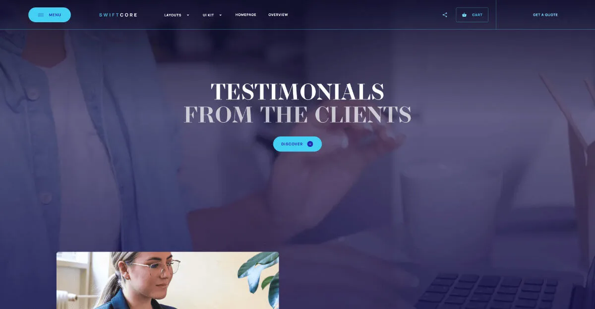 SwiftCore - Hero Section - Webflow template for an agency website