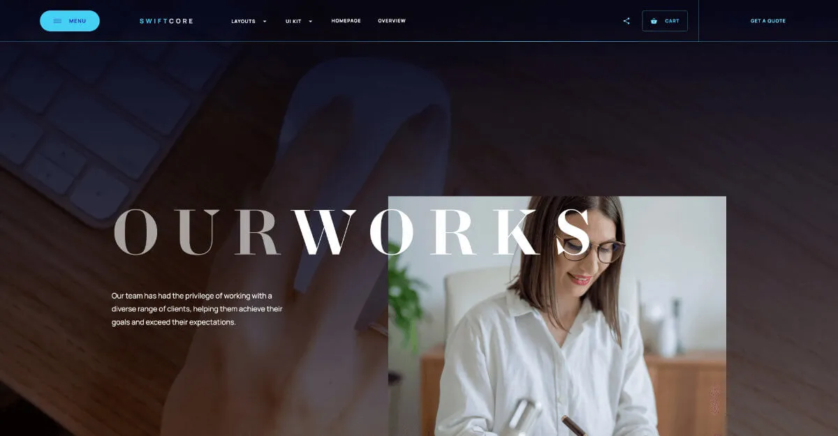 SwiftCore - Hero Section - Webflow template for an agency website