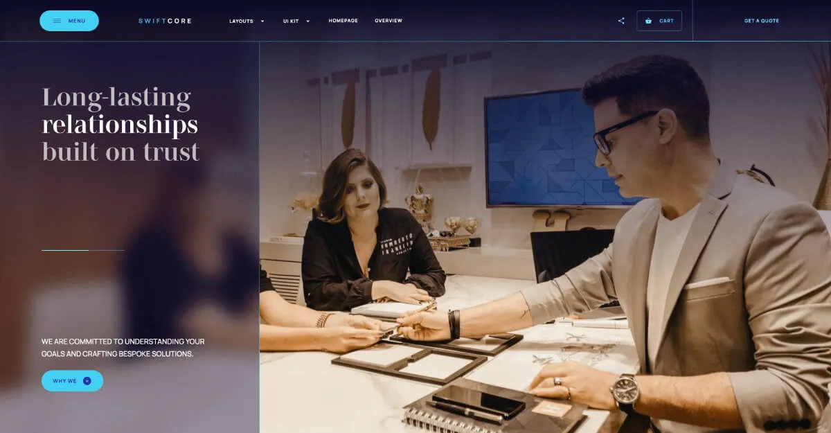SwiftCore - Hero Section - Webflow template for an agency website