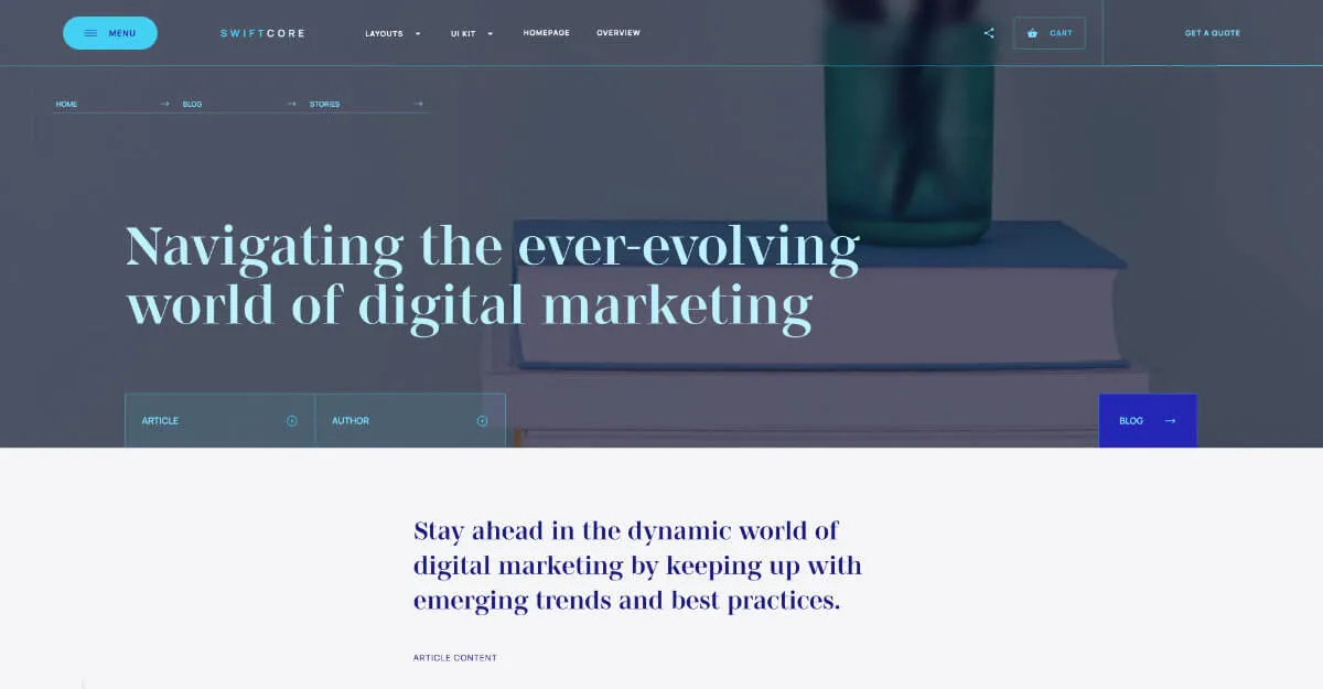SwiftCore - Hero Section - Webflow template for an agency website
