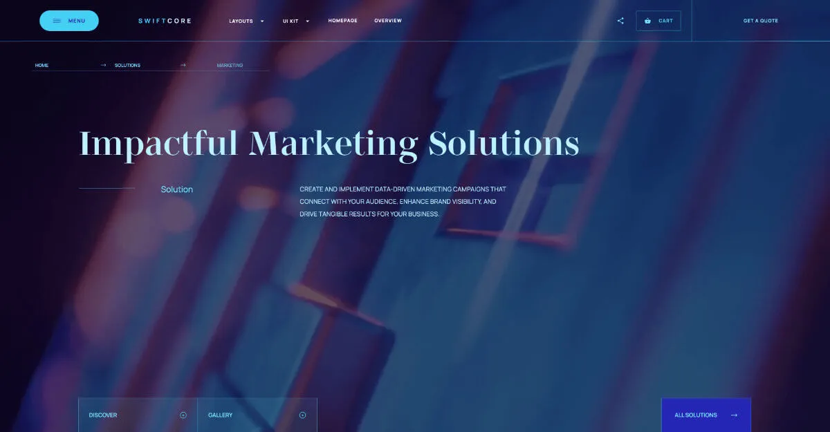 SwiftCore - Hero Section - Webflow template for an agency website