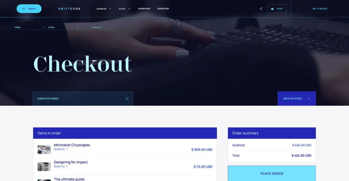 SwiftCore - Hero Section - Webflow template for an agency website
