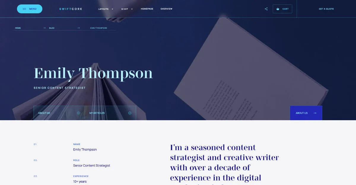 SwiftCore - Hero Section - Webflow template for an agency website