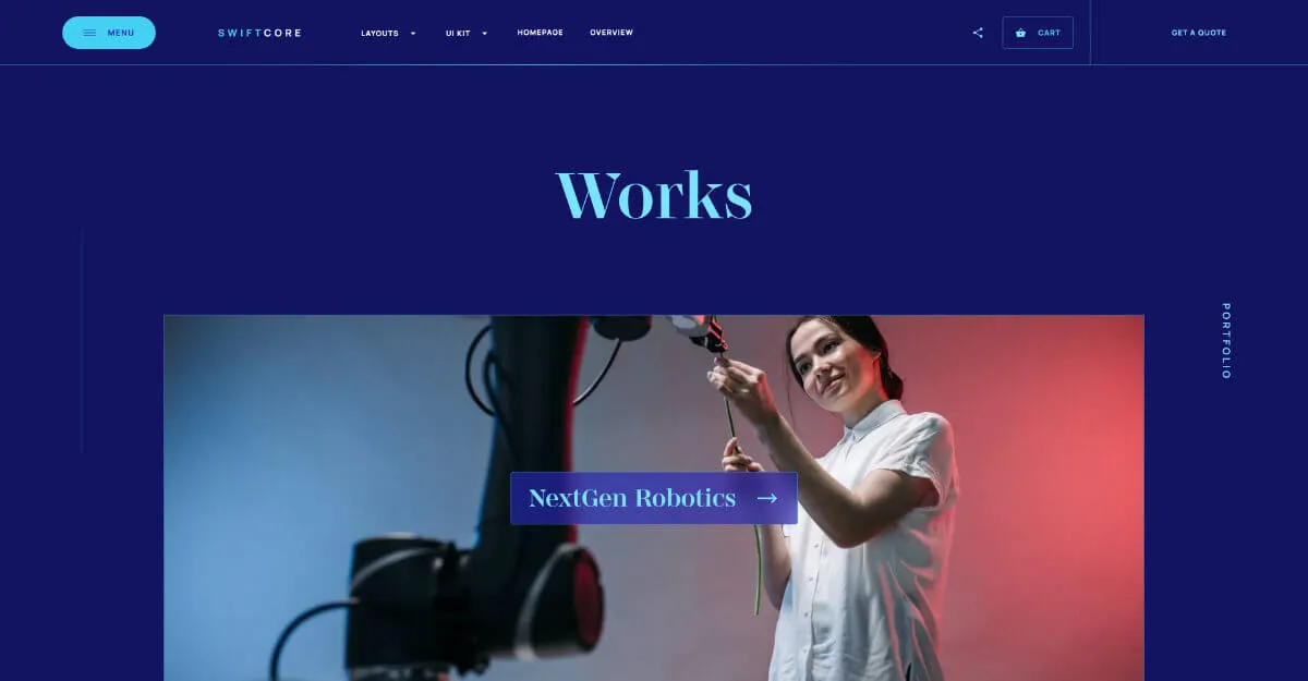 SwiftCore - Hero Section - Webflow template for an agency website