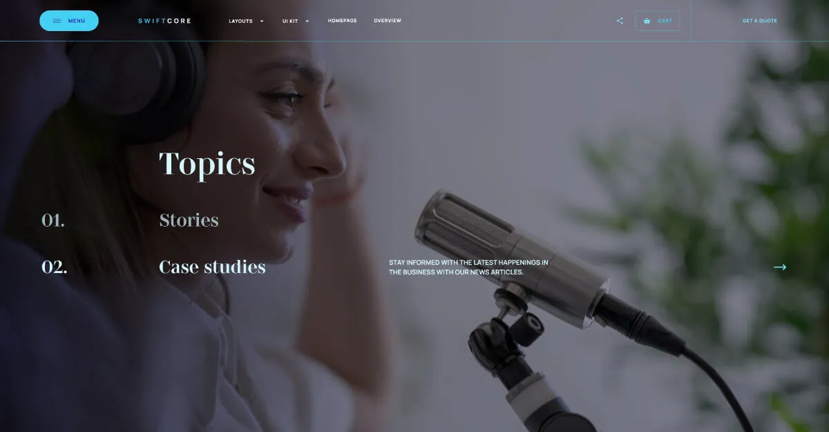 SwiftCore - Hero Section - Webflow template for an agency website