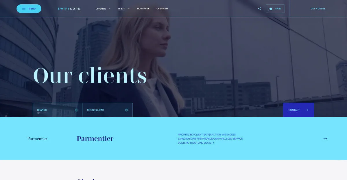 SwiftCore - Hero Section - Webflow template for an agency website