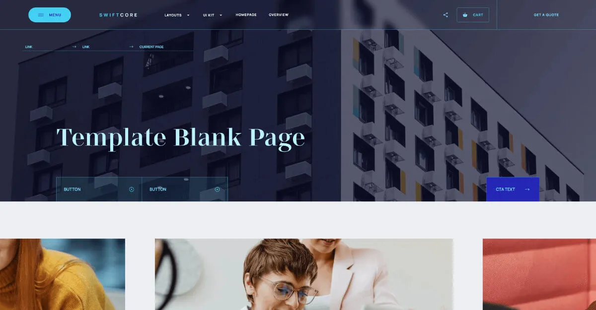 SwiftCore - Hero Section - Webflow template for an agency website