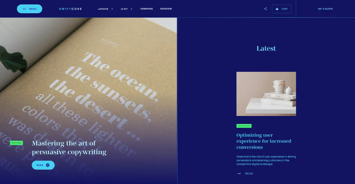 SwiftCore - Hero Section - Webflow template for an agency website