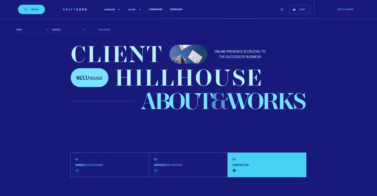 SwiftCore - Hero Section - Webflow template for an agency website