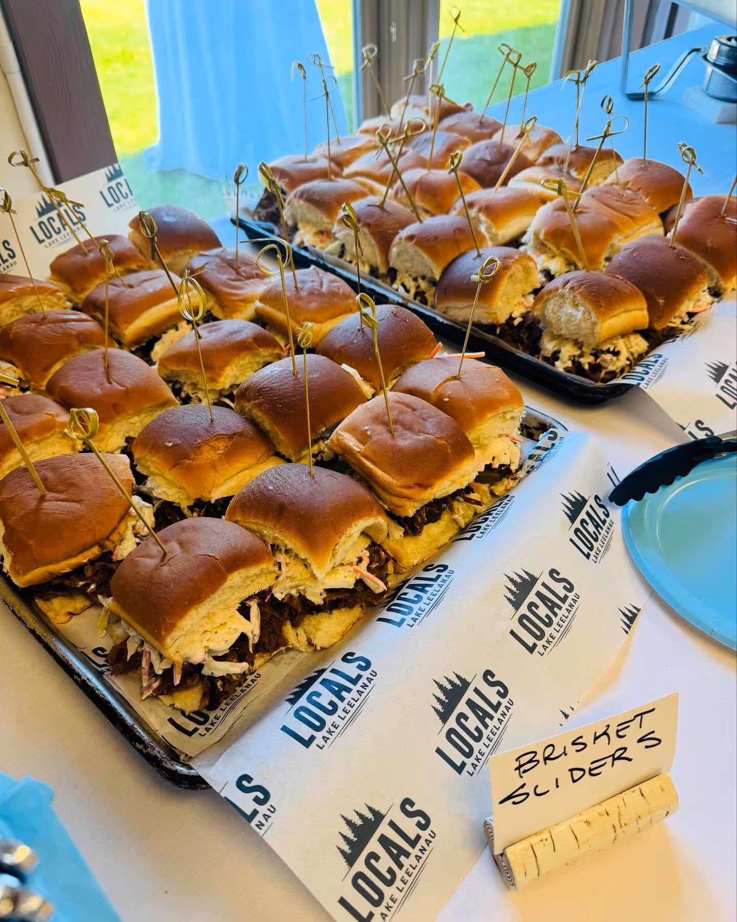 2 trays of brisket sliders