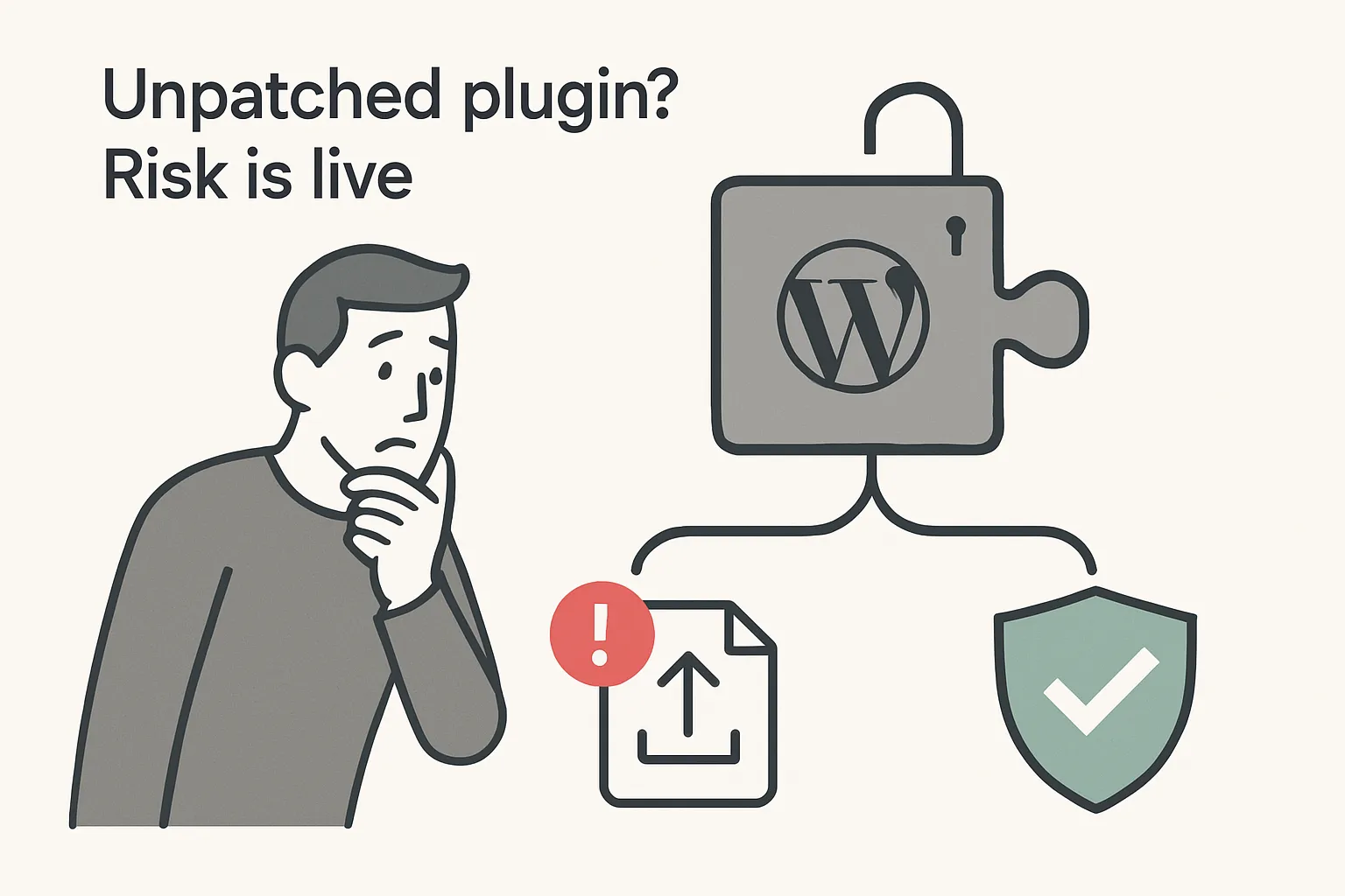 Worried site admin notices unlocked plugin with vulnerability and patch options