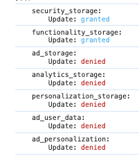 Consent denied state example in a consent flow