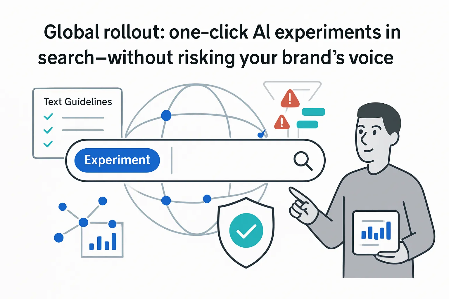 Global rollout one click AI experiments search brand safe text shield experiment toggle reviewer