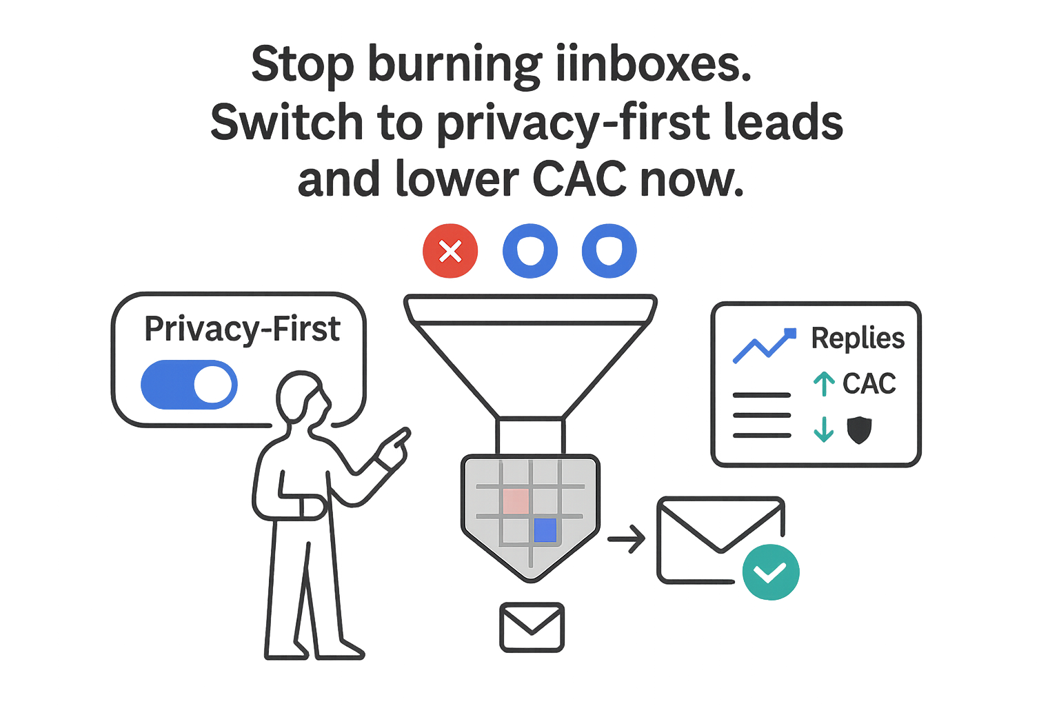 Privacy first lead filtering funnel blocking risky leads improving deliverability inbox placement and lowering CAC