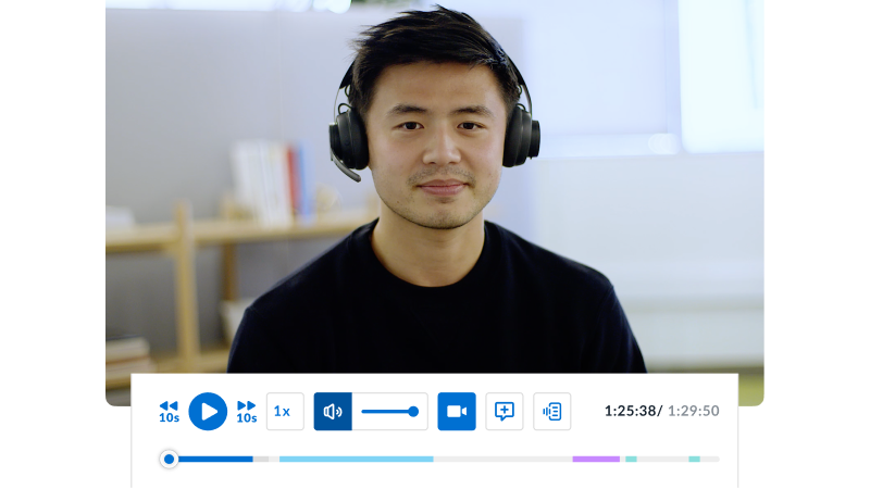 Call recording interface capturing a sales conversation