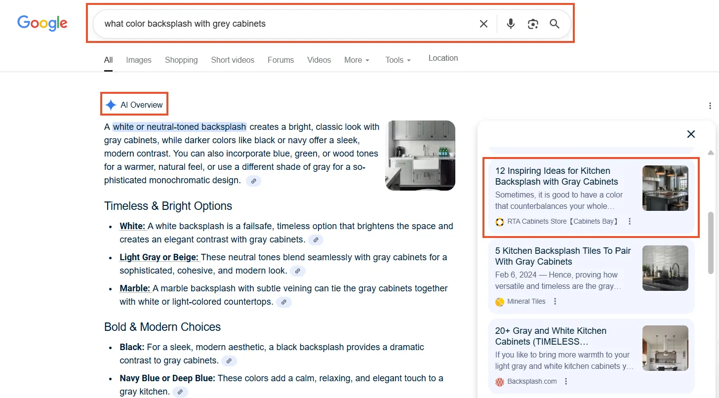 Screenshot of the article’s appearance in Google’s AI Overview