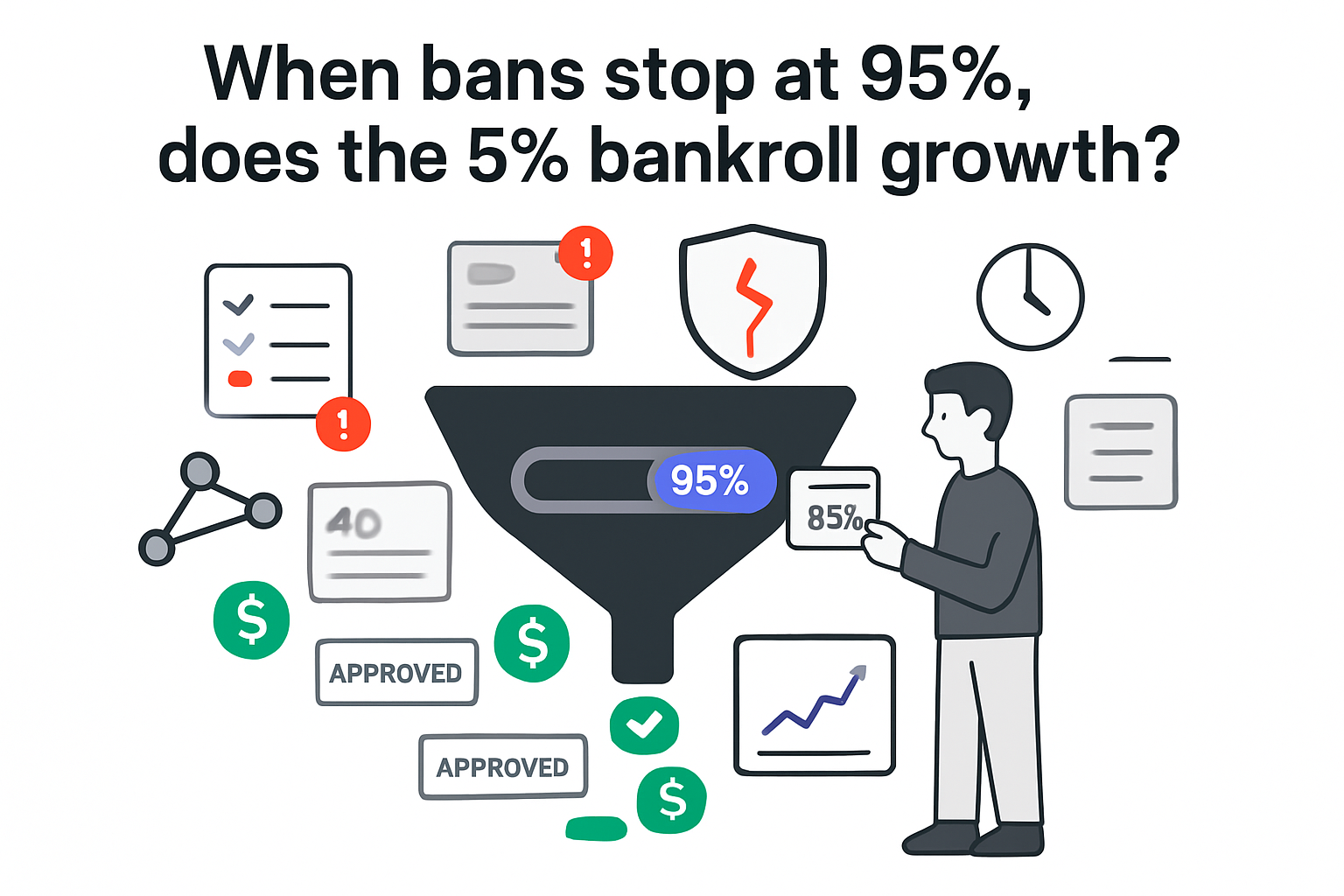 Ad review funnel 95 percent threshold cracked shield approved ads flowing into revenue panel reviewer