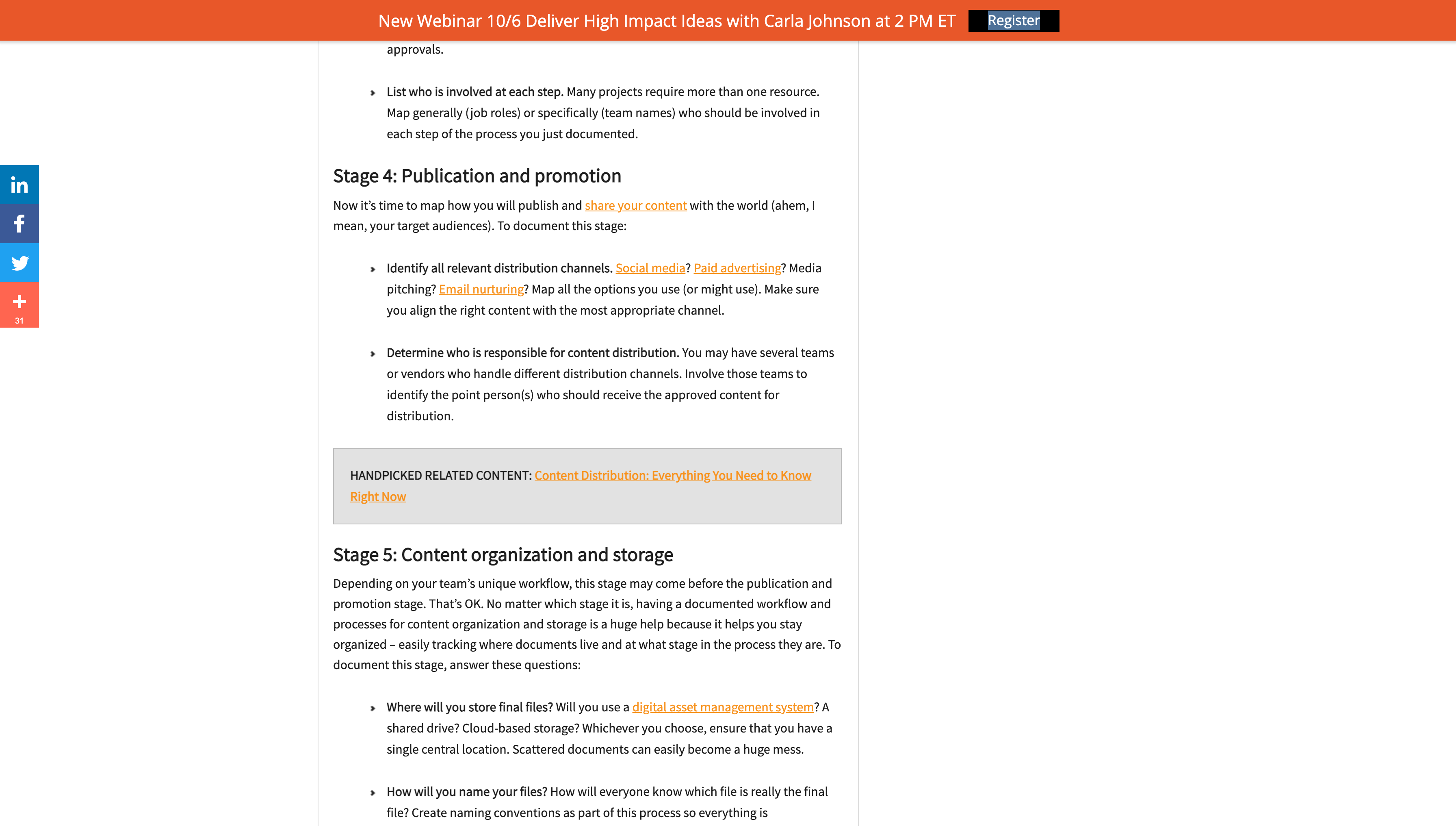 Example of a handpicked related content block