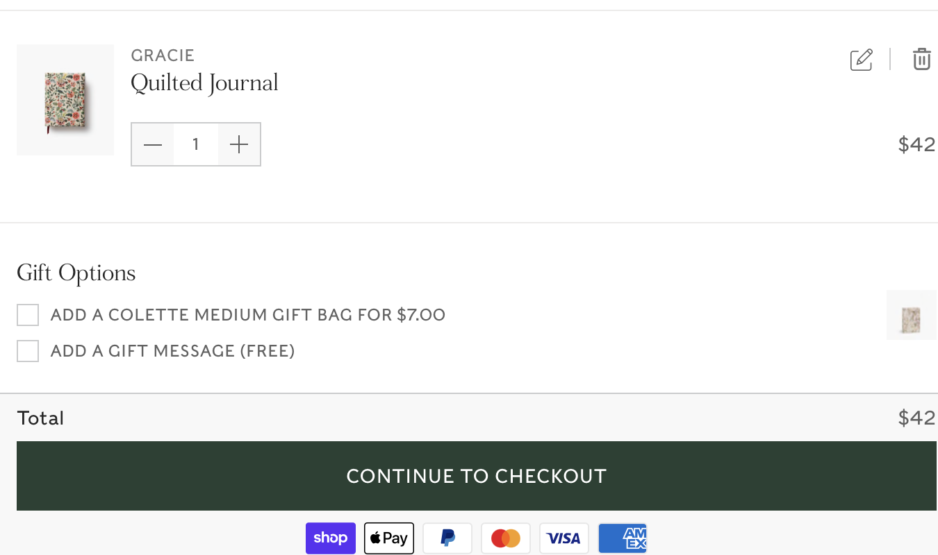 Checkout page with security and payment trust badges.